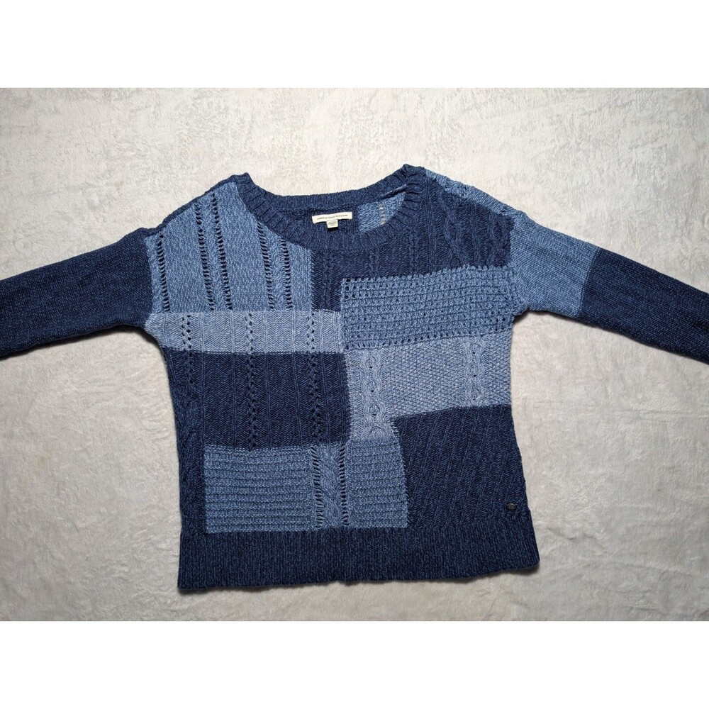 American Eagle Knit Sweater Color Block Patch Work Small
